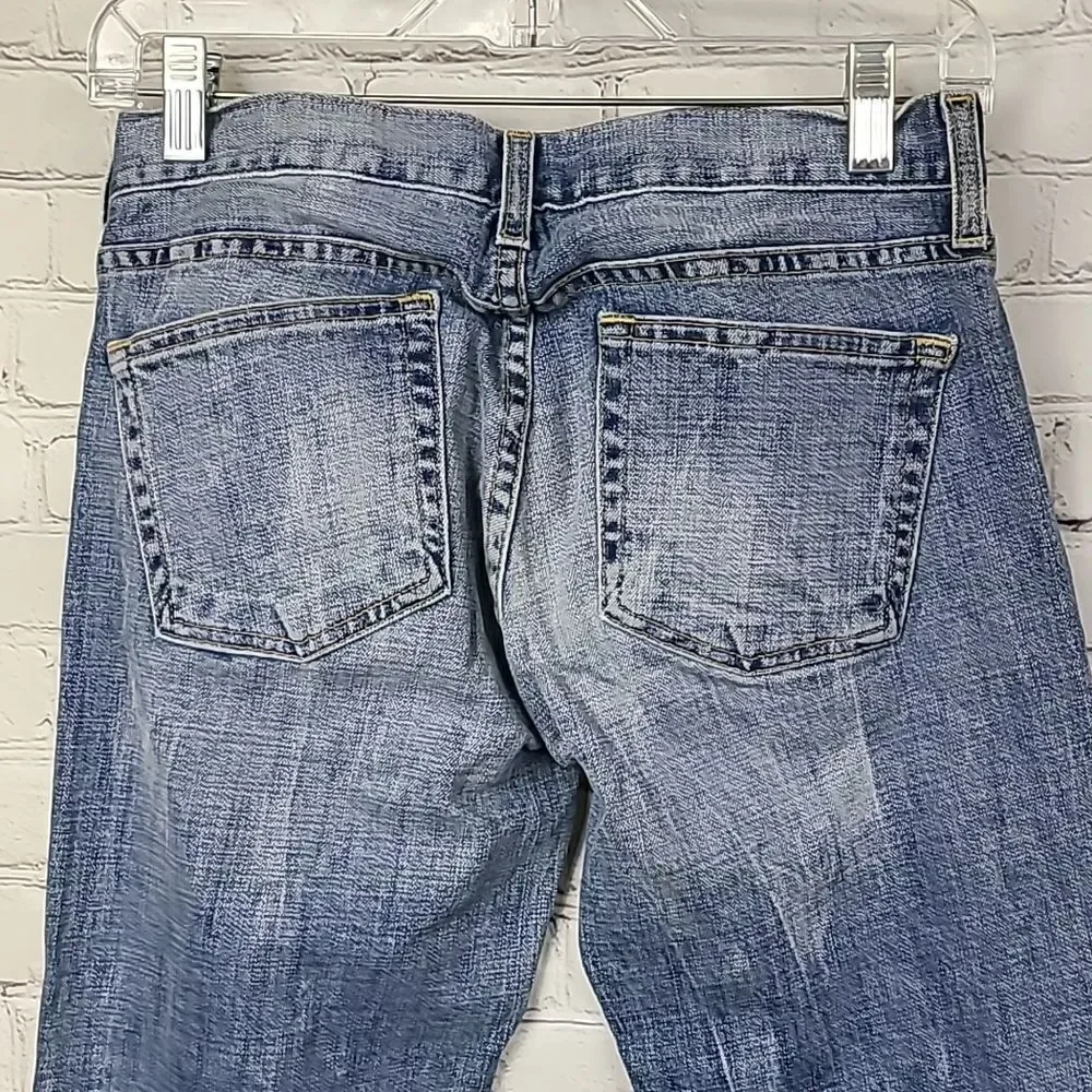 J.Crew Matchstick Jeans 25 Cloud Nine Wash Distressed Straight Leg Denim Y2K